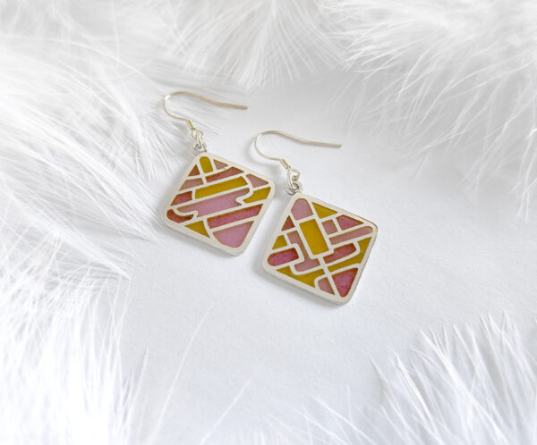 joy3 Peace & Joy|Customizable 925 Silver Plique-à-jour Enamel Earrings