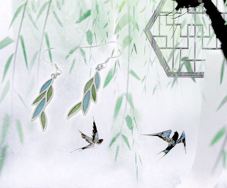 spring with swallow and willow