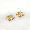 Maple Splendor Earrings, sterling silver with Plique-à-jour enamel, autumn maple leaf design, handcrafted jewelry.
