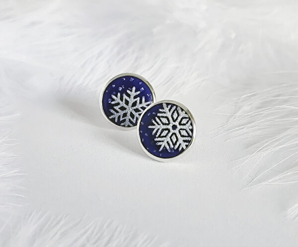 Winter Sprite2 Winter Sprite|925 Silver Frosted Enamel Snowflake Earrings