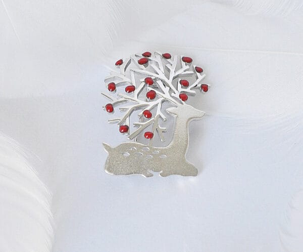 Deer beside the stream Brooch