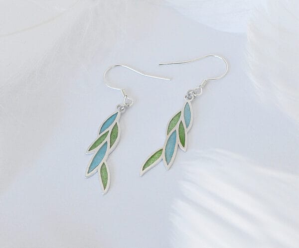 Green Willow Leaves earrings