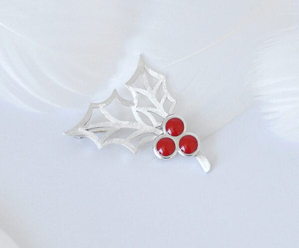 Holly berry brooch