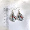 Winter Melody hand-painted enamel earrings