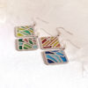 “Four Seasons Imagery” handcrafted enamel earrings featuring openwork cloisonné technique, delicately capturing the colors and moods of spring, summer, autumn, and winter in translucent detail.